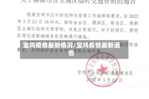 宝鸡疫情最新情况/宝鸡疫情最新通告