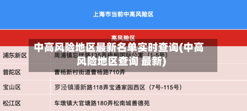 中高风险地区最新名单实时查询(中高风险地区查询 最新)-第1张图片