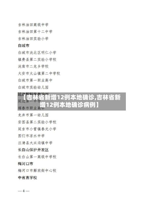 【吉林省新增12例本地确诊,吉林省新增12例本地确诊病例】-第1张图片